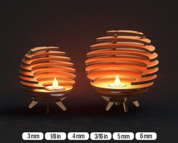 Sphere Tealight Holder, Candle Holder cut Files