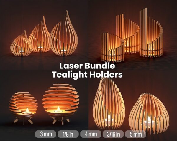 Laser Tealight Holder Bundle, Candle Holder Package