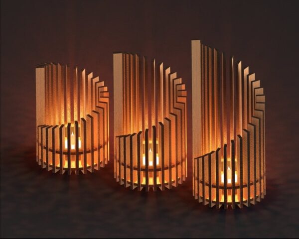 Circular TeaLight Holder, Set Candle Holder - Laser Cutting File - Image 2