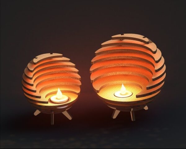 Sphere Tealight Holder, Candle Holder cut Files - Image 3