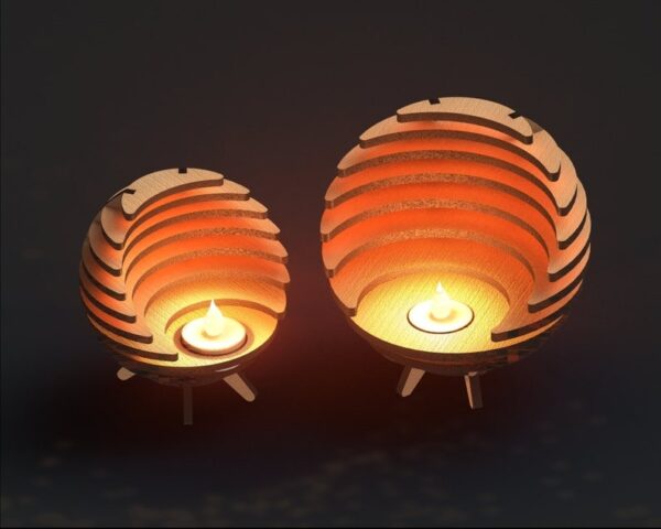 Sphere Tealight Holder, Candle Holder cut Files - Image 4