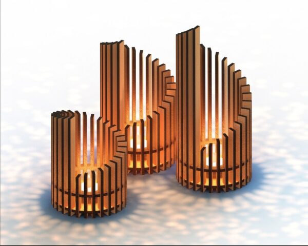 Circular TeaLight Holder, Set Candle Holder - Laser Cutting File - Image 5