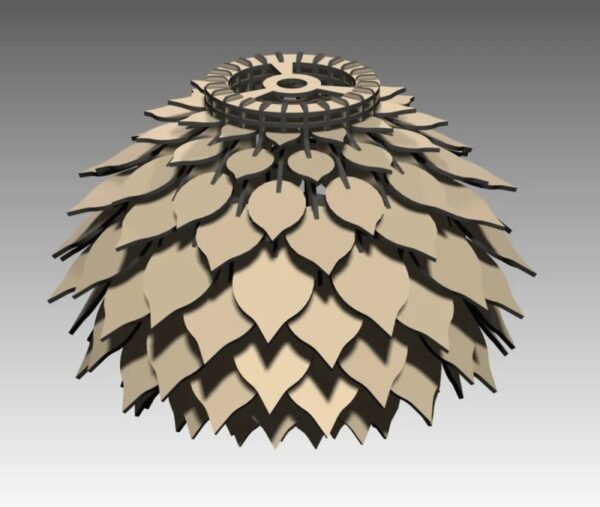 Laser Cut Wooden Pineapple Lamp - DXF File - Image 3