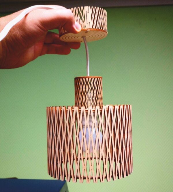 Laser Cut Wooden Hanging Lamp - Vector Design (CDR File)